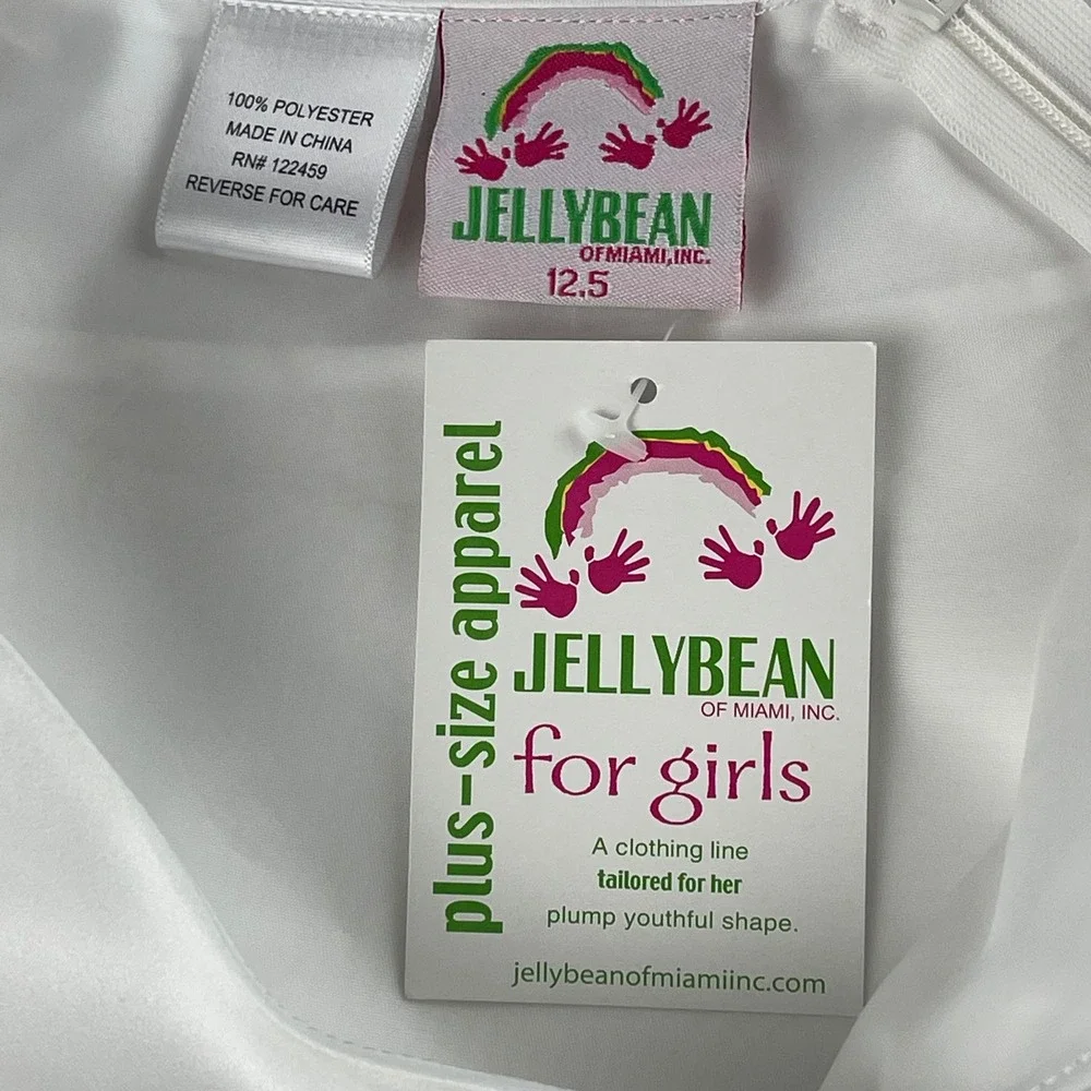 Jellybean Miami Girls New White Lace Communion Flower‎ Girl Dress Plus Size 12.5